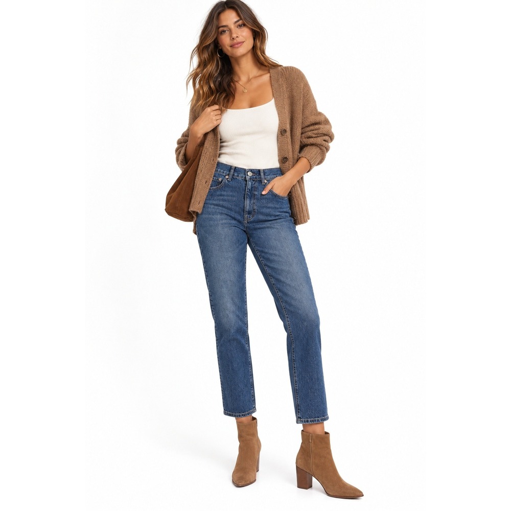 DL1961 Romie Slim Straight Mid Rise Jeans Blue Denim Size 26
